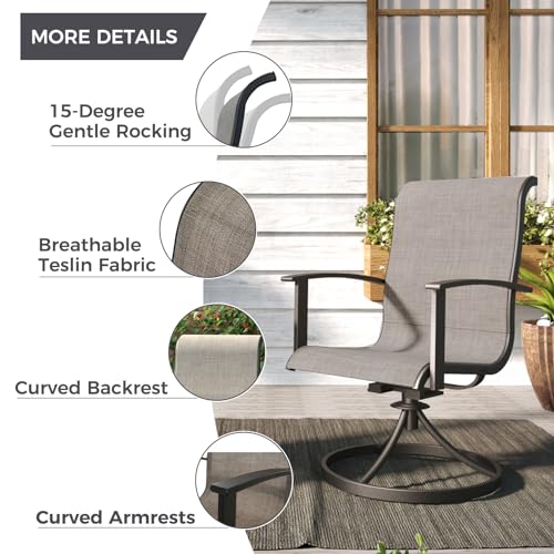 7-Piece Patio Dining Set for 6 with Swivel Chairs and Rectangular Table P2318