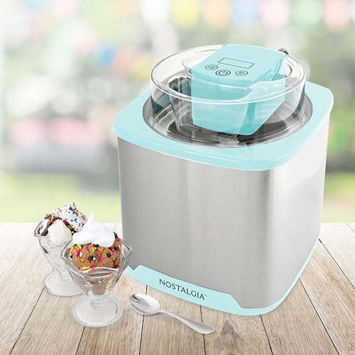 Nostalgia 2-Quart Electric Ice Cream Maker, Stainless Steel H3717
