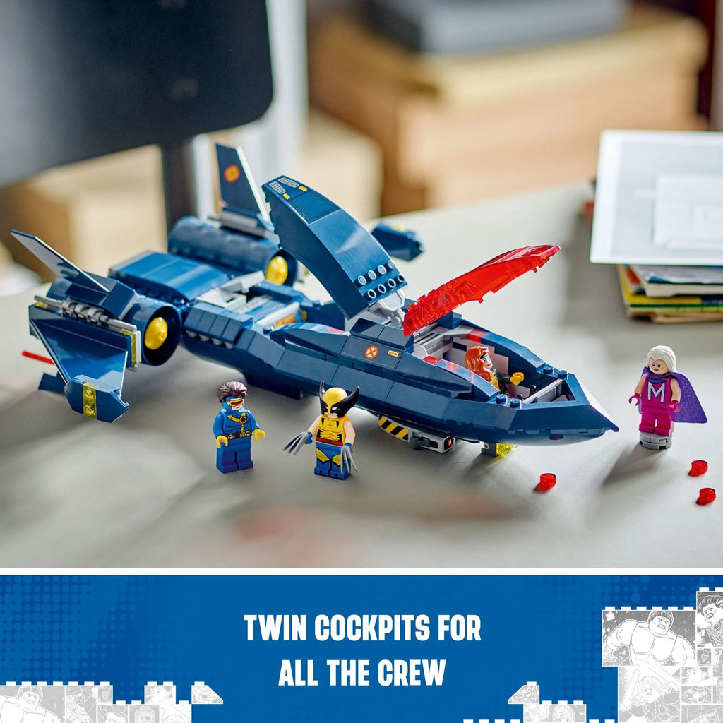 LEGO Marvel X-Men X-Jet Building Kit with 4 Minifigures, Ages 8+ C307222