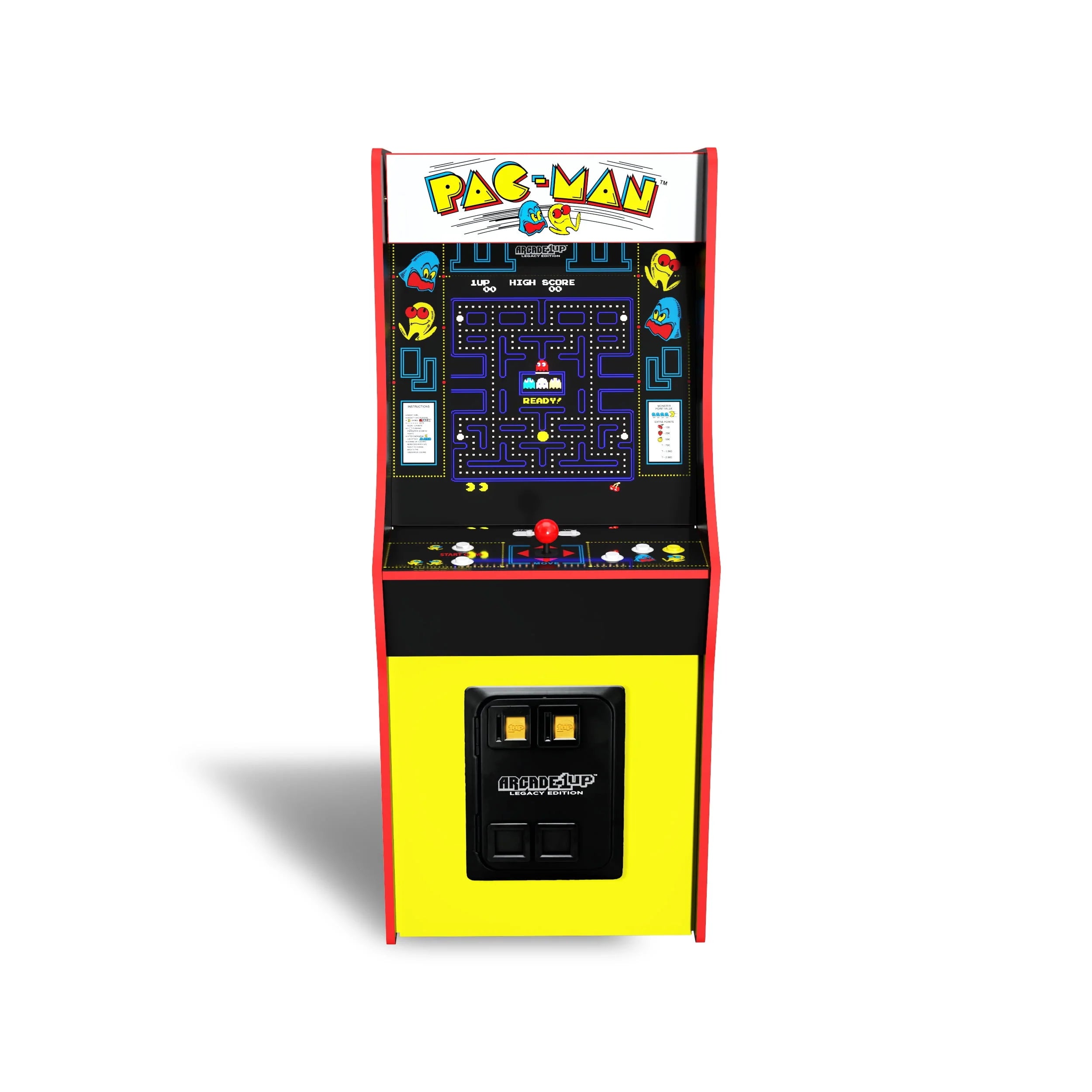 Arcade1Up PAC-MAN Classic Arcade Game, 4ft Stand-Up Cabinet, 17-Inch Screen S833496