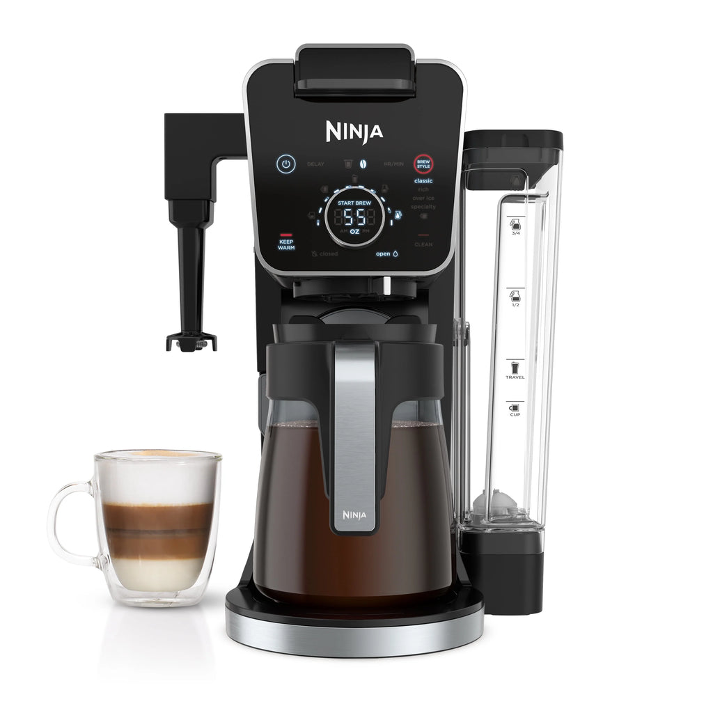 Ninja? CFP300 DualBrew Specialty Coffee System, Single-Serve, K-Cup Pod Compatible, 12-Cup Drip Coffee Maker, Glass Carafe