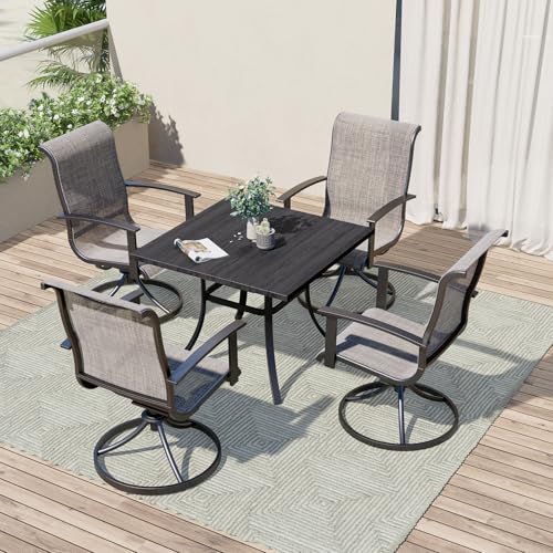 7-Piece Patio Dining Set for 6 with Swivel Chairs and Rectangular Table P2318