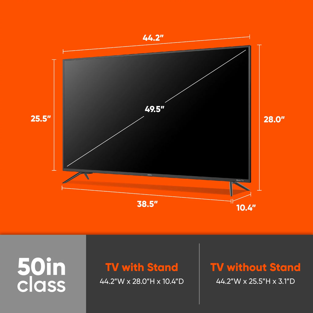 onn. 50" Class 4K UHD Roku Smart TV HDR M266