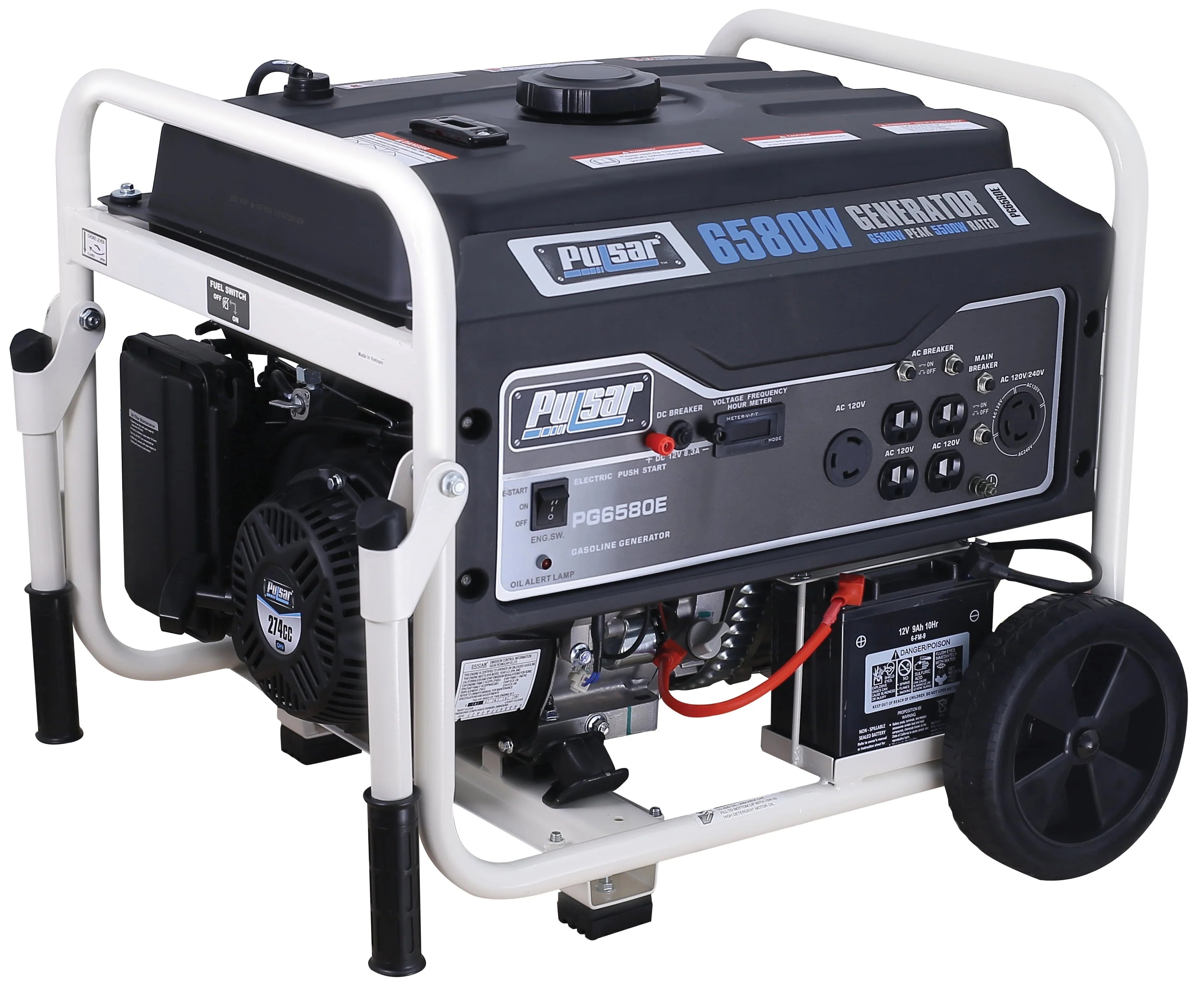 Pulsar 6580-Watt Portable Generator with Electric Start T170