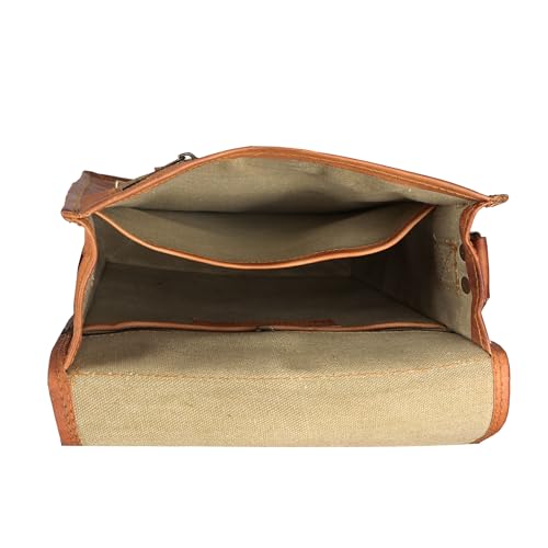 Leather Crossbody Bag Messenger Satchel for Men and Women, Brown P148