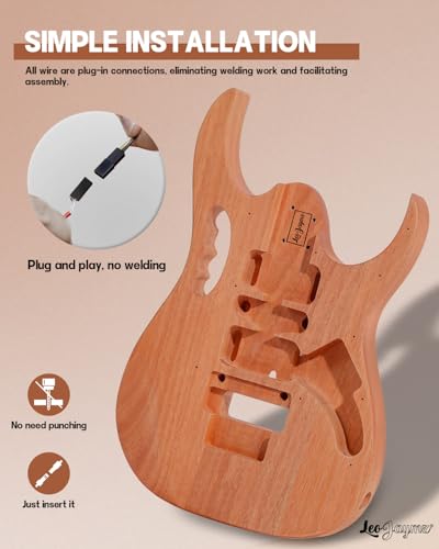 Leo Jaymz DIY Single Cut Electric Guitar Kit Mahogany Rosewood B148