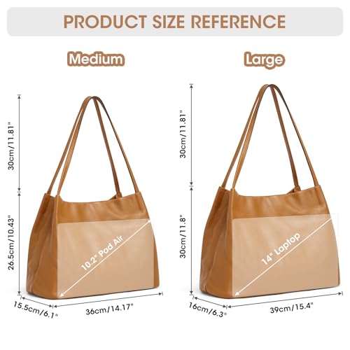 Kattee Leather Tote Bag for Women, Casual Shoulder Hobo Purse with Magnetic Snap Closure U606