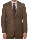 Men&s Suit - Classic Fit in Plaid Brown Wool | Paul Fredrick