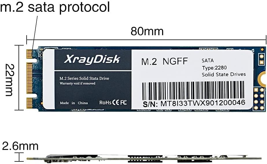 XrayDisk 1TB M.2 SATA III Internal Solid State Drive (Pack of 2) D472