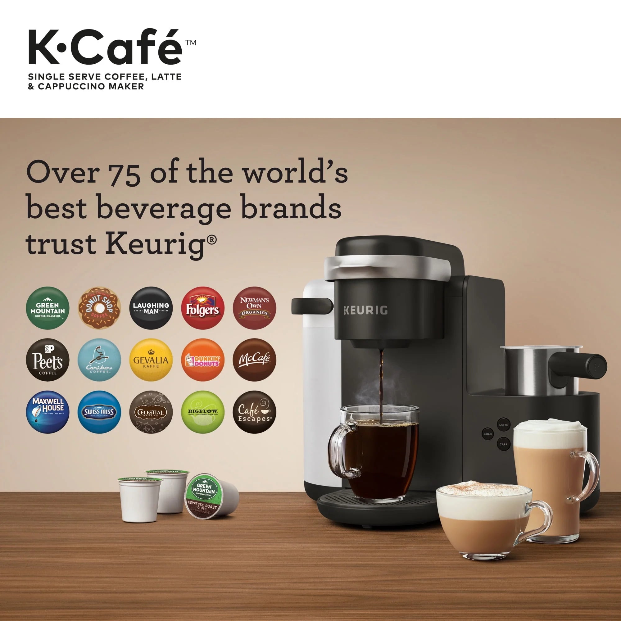 Keurig K-Cafe Single Serve K-Cup Coffee, Latte and Cappuccino Maker, Dark Charcoal G39691