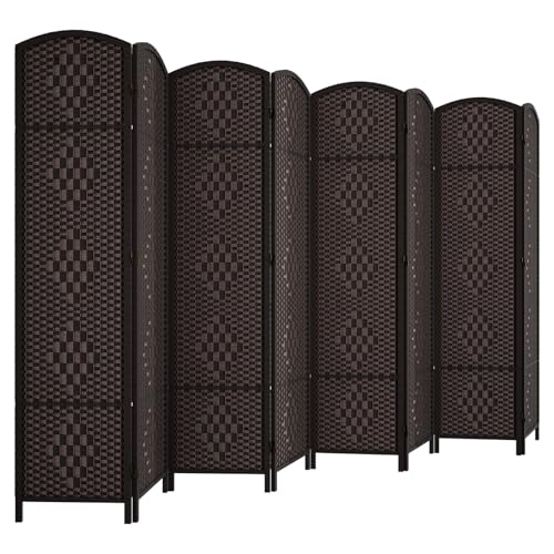 Rose Home Fashion 6 ft Tall Room Divider 4 Panel Folding Privacy Screen, Dark Coffee C8634
