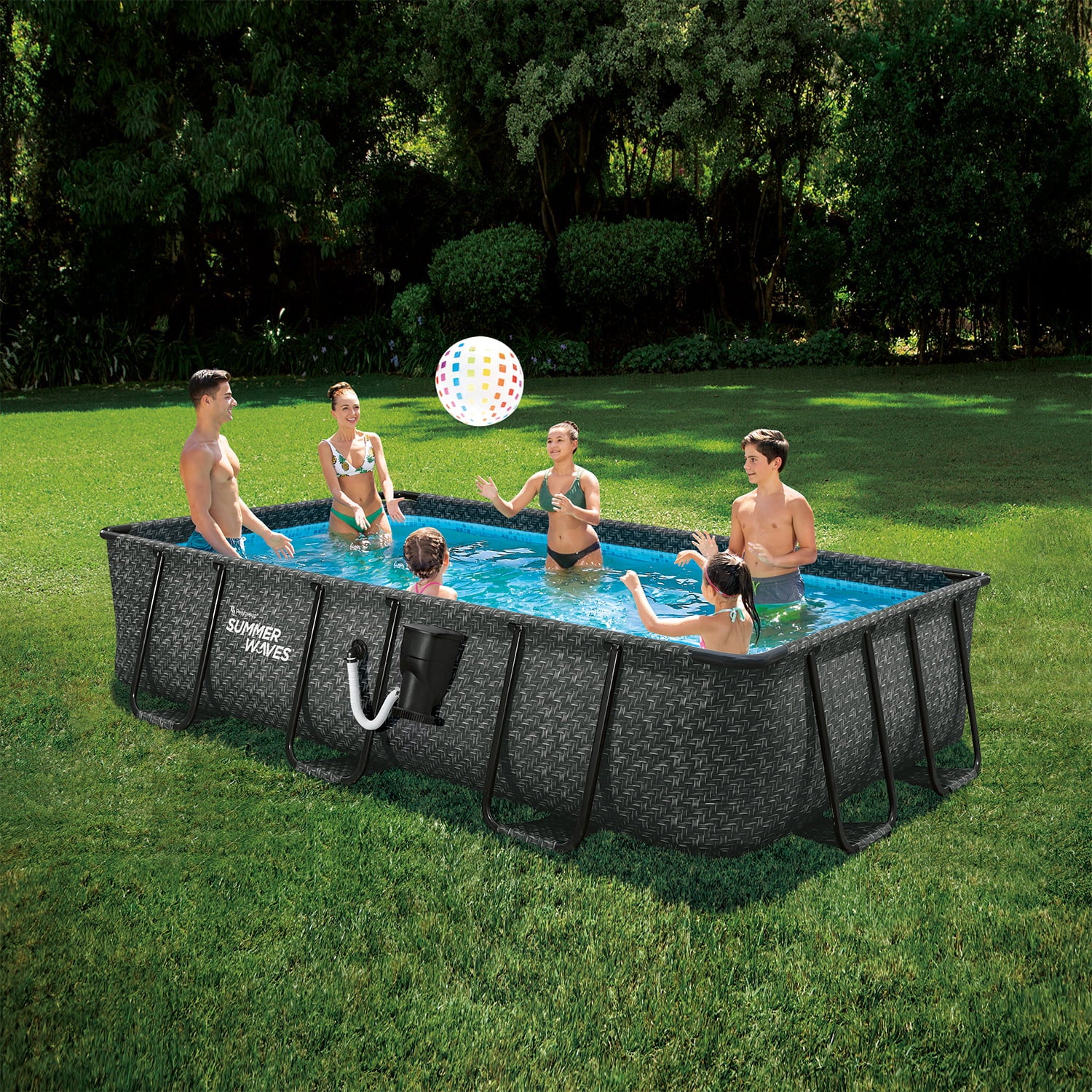 Summer Waves 16ft Elite Frame Outdoor Rectangular Pool L2355