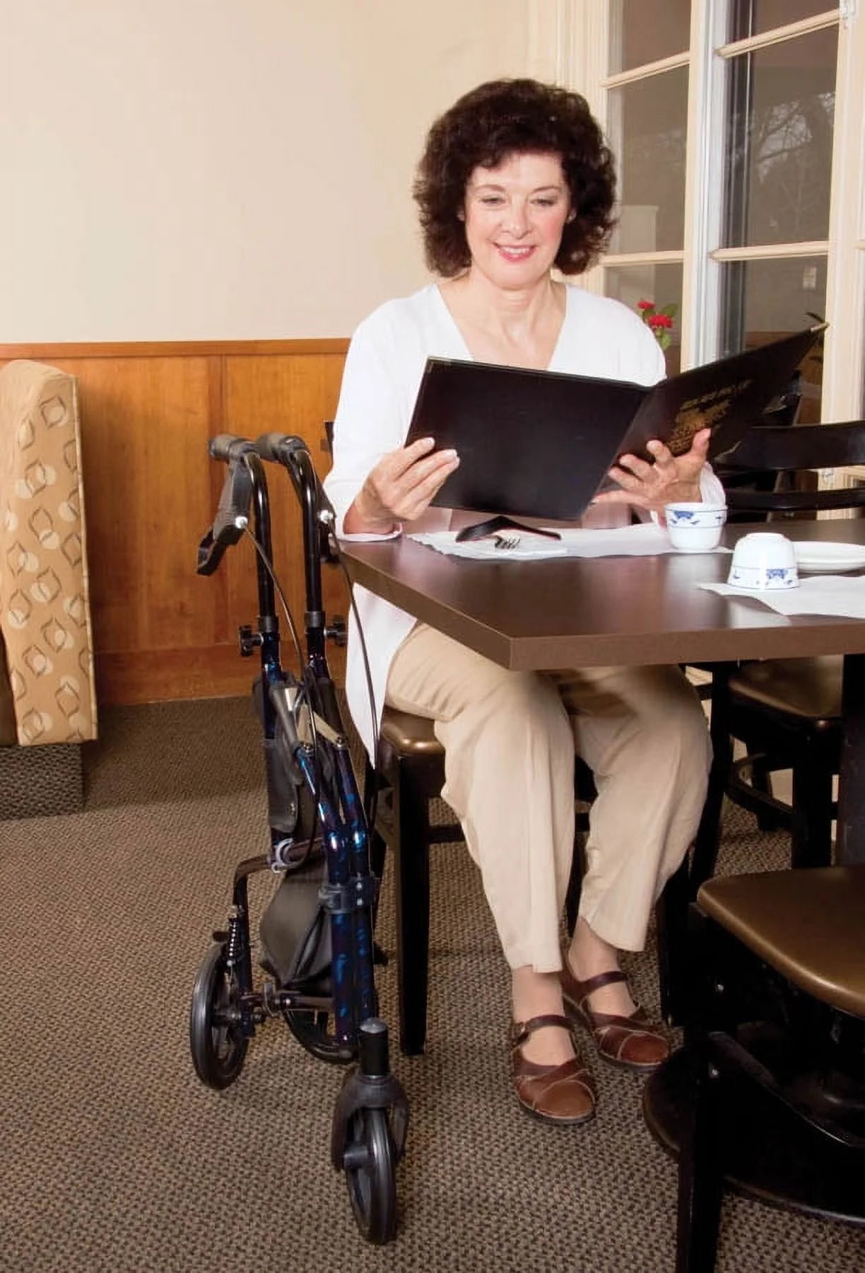Carex Aluminium 3 Wheel Rollator Walker for Seniors, Height Adjustable Y94999