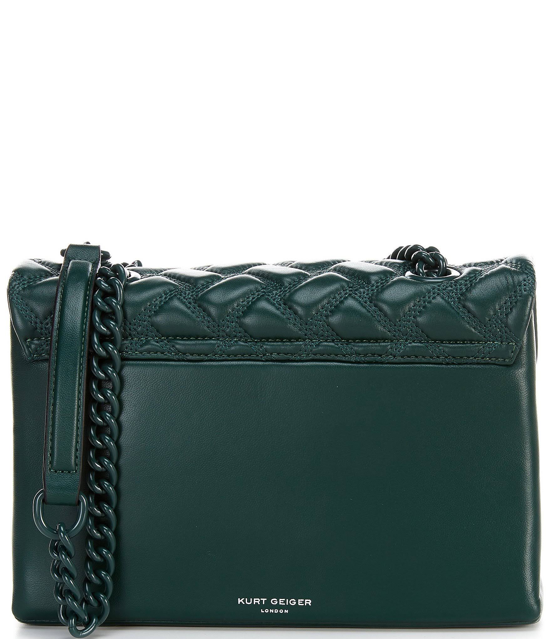 Kurt Geiger London Drench Large Quilted Shoulder Bag Dark Green Z98261