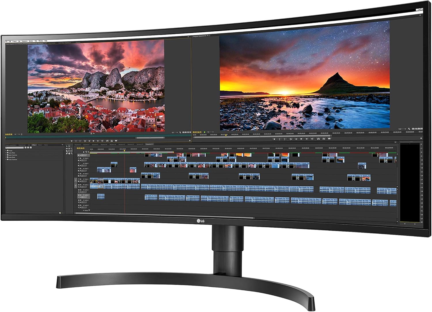LG 34WN80C-B UltraWide Curved Monitor 34" WQHD IPS USB-C H225891