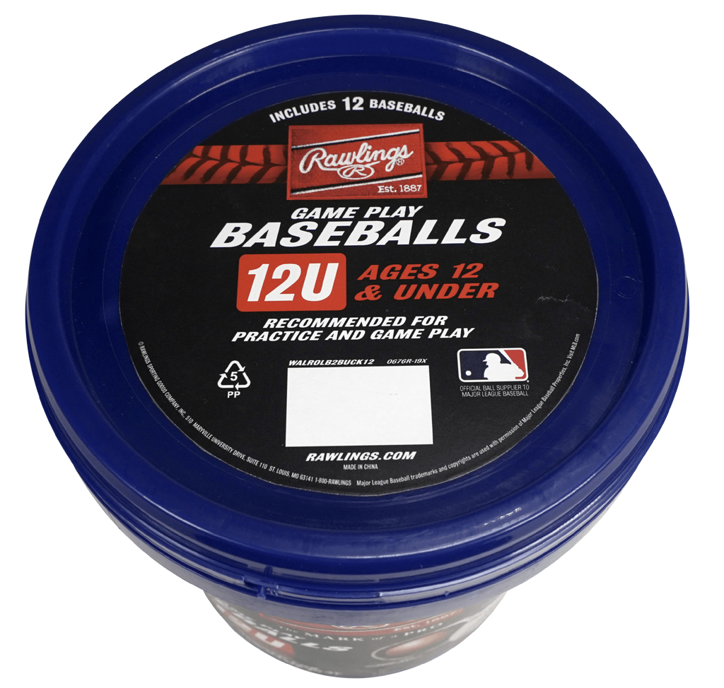 Rawlings ROLB2 12U Official League Youth Practice Baseball Bucket, 12 Count E1847