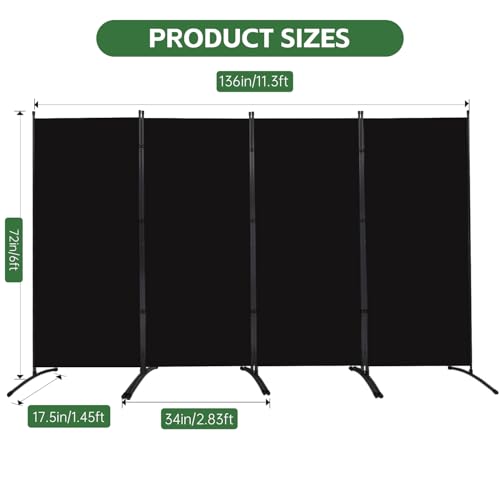 Room Divider Folding Privacy Screens, 3 Panel Portable Partition Q514484
