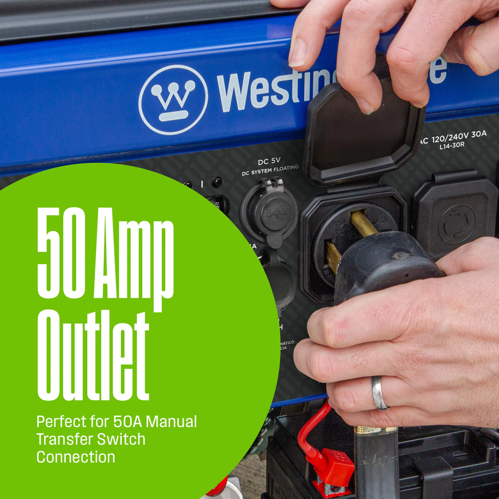Westinghouse 12,500 Peak Watt Dual Fuel Portable Generator, Gas/Propane Y811