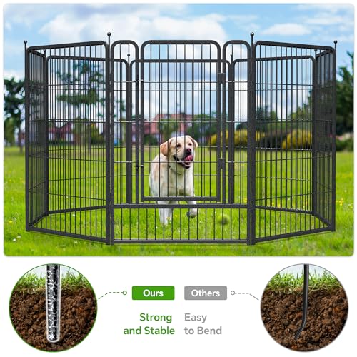 Mr Ironstone Dog Playpen 40" Height 8 Panels Portable Foldable Indoor Outdoor Pet Fence D44635
