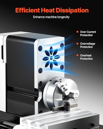 VEVOR Mini Metal Lathe Machine 2.76 x 5.12 in 36W 20000 RPM with 3-Jaw Chuck P311685