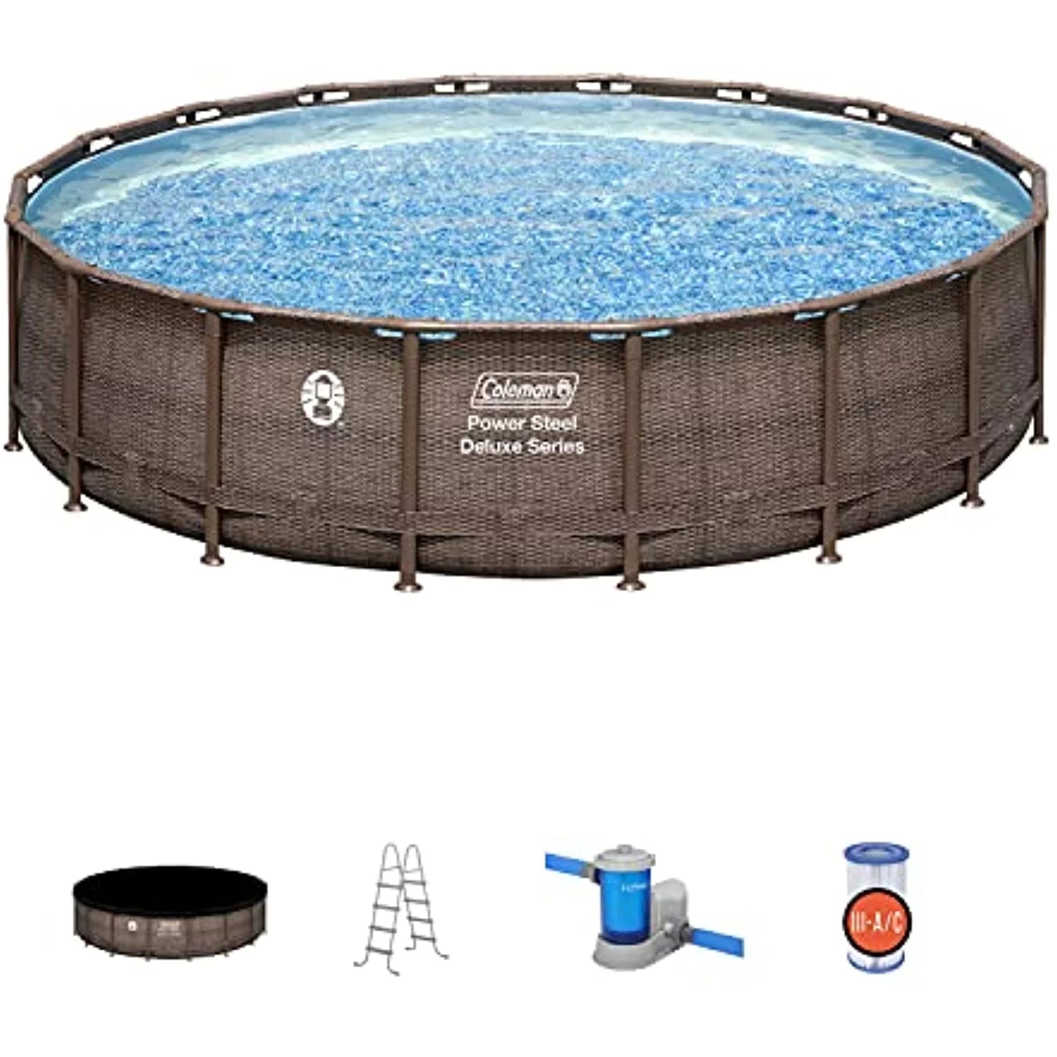 Coleman Power Steel 18' x 48" Round Metal Frame Above Ground Pool Set Z746573