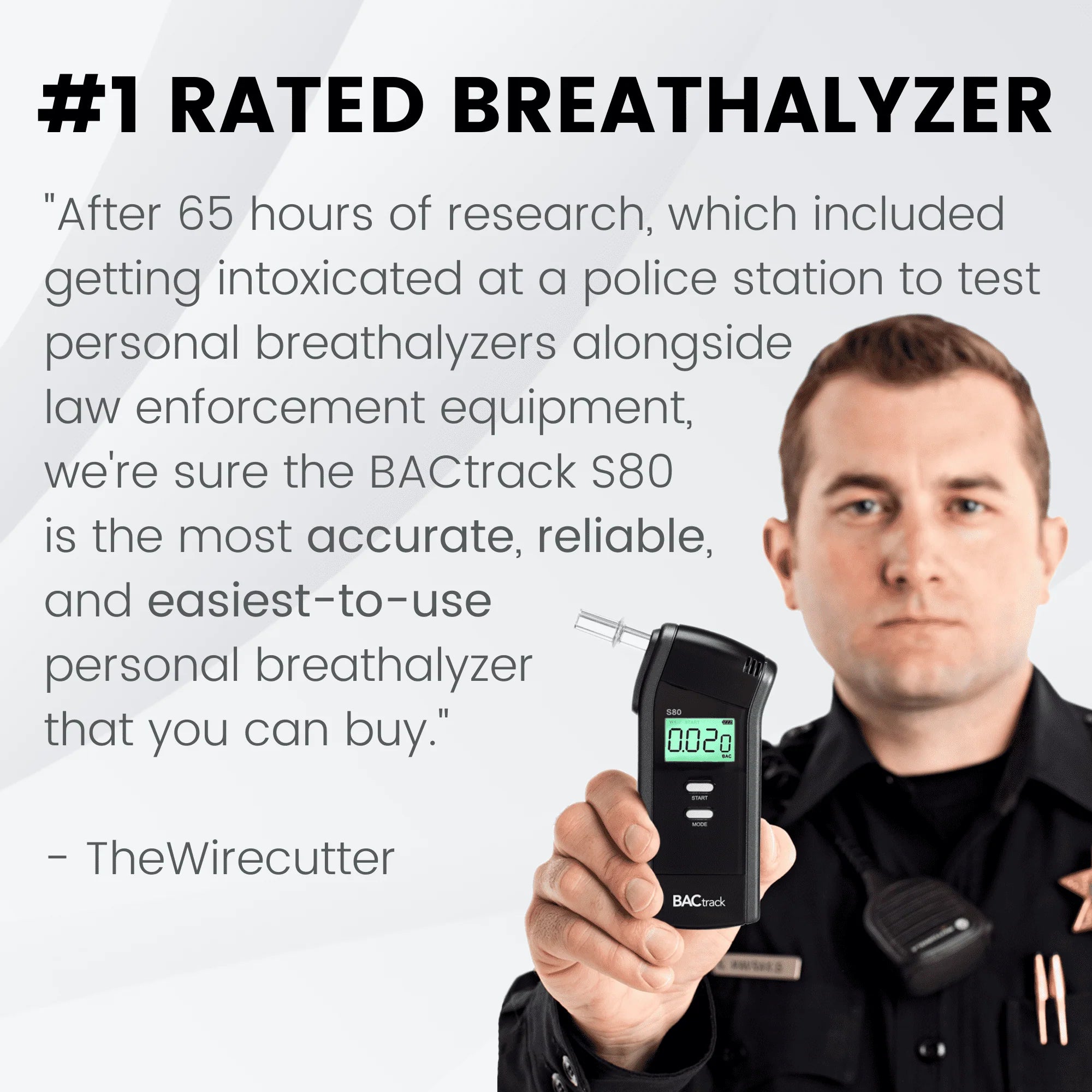 BACtrack S80 Breathalyzer Portable Alcohol Tester, FDA Cleared W8389