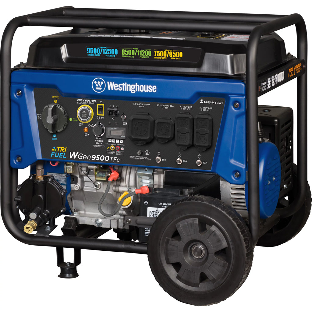 Westinghouse 12,500 Peak Watt Dual Fuel Portable Generator, Gas/Propane Y811