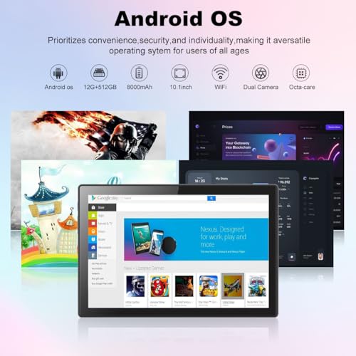 10.1 Inch Android 13 Tablet 4G LTE with SIM Card Slot, 12GB+512GB, Pink S843541
