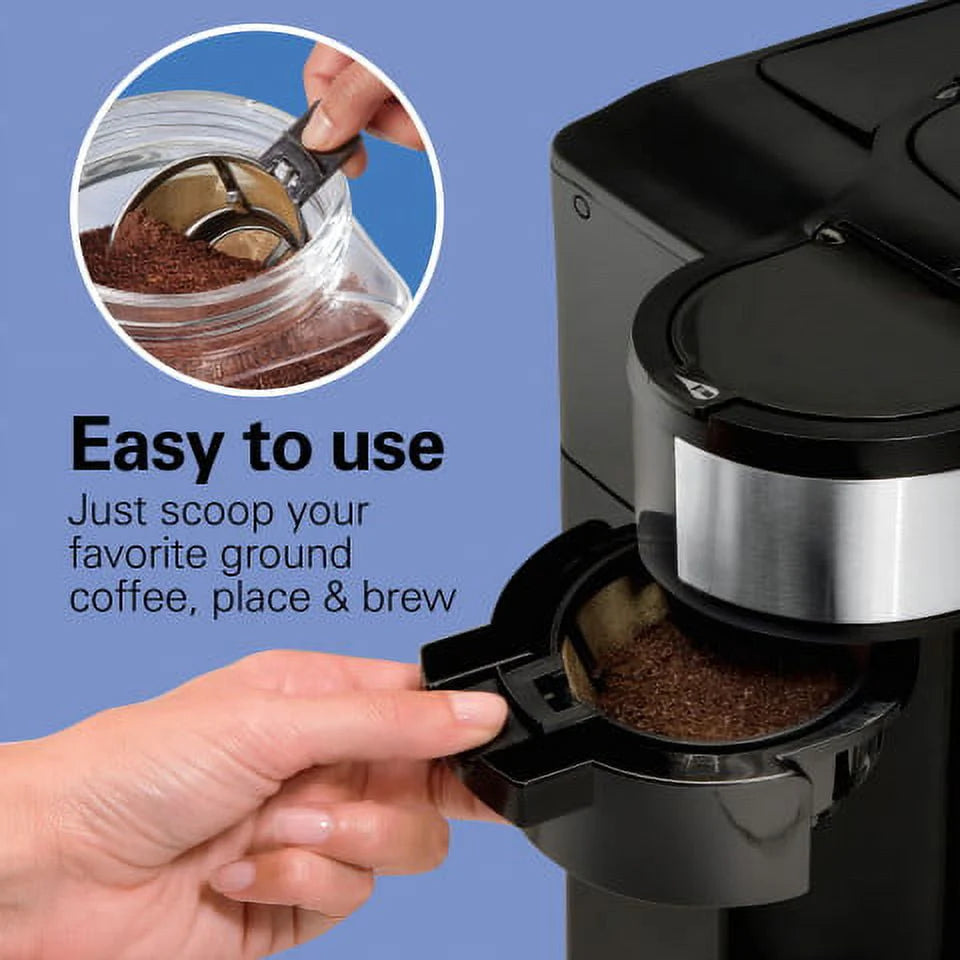 Hamilton Beach 2-Way Coffee Maker, Single-Serve or 12 Cups, Black R291
