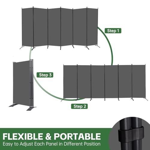 Room Divider Folding Privacy Screens, 3 Panel Portable Partition Q514484