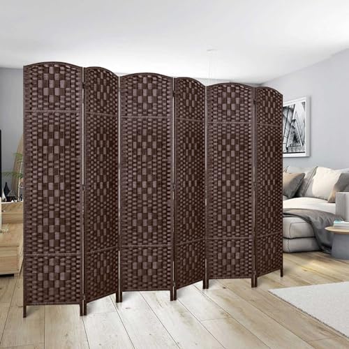 Rose Home Fashion 6 ft Tall Room Divider 4 Panel Folding Privacy Screen, Dark Coffee C8634
