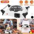 iMounTEK 1000W Electric Single Burner Portable Electric Stove Coil Heating Hot Plate Stove Countertop RV Hotplate with 5 Temperature Adjustments Portable Handles, White