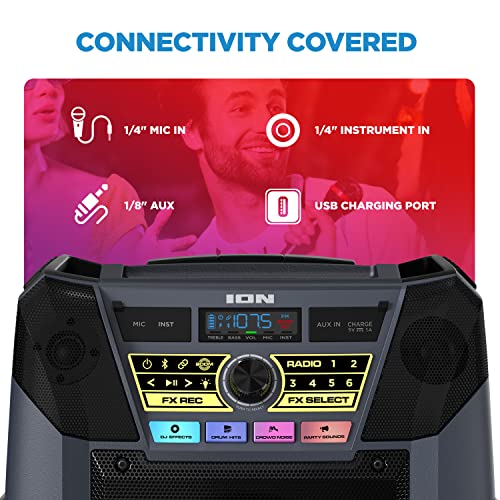 ION Block Rocker Portable Bluetooth Party Speaker with Karaoke Microphone T461114