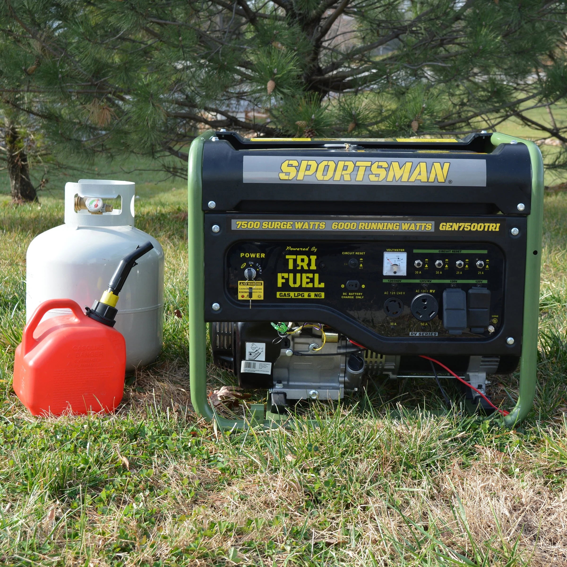 Sportsman 7500 Watt Tri-Fuel Portable Generator with CO Shut-off C83698