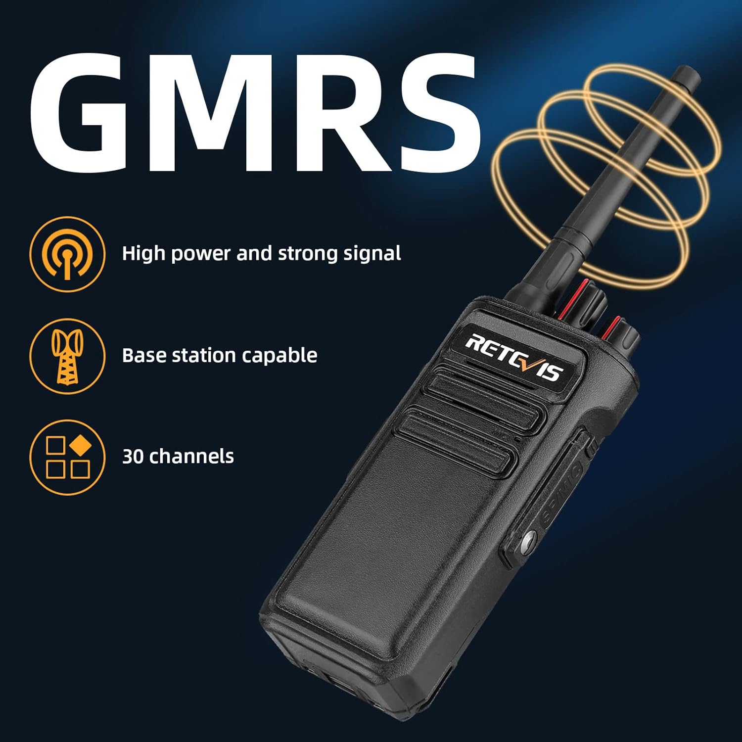 Retevis RB23 Waterproof GMRS Two-Way Radios, Rechargeable, 2 Pack X86078