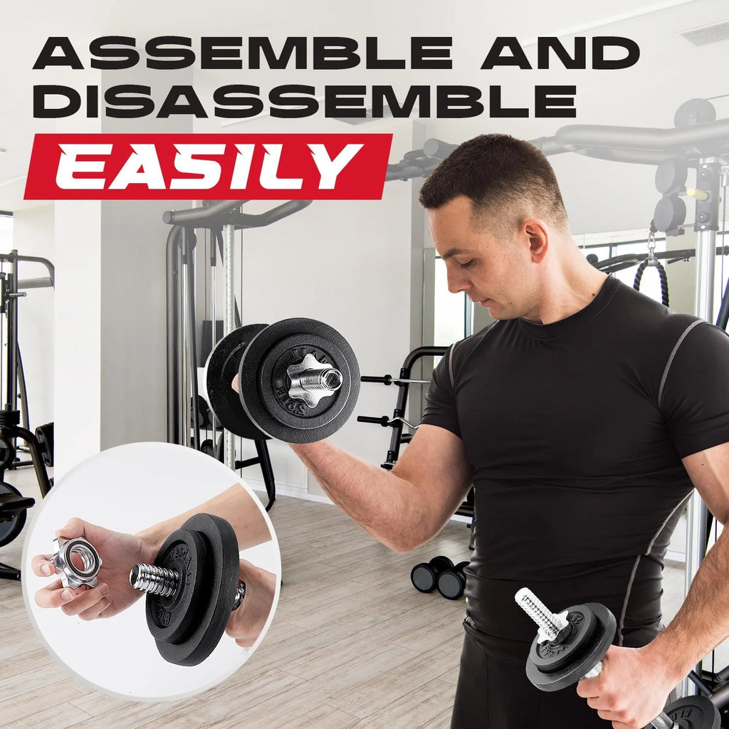 Yes4All 200 lbs Adjustable Dumbbell Set, Cast Iron Pair D6439