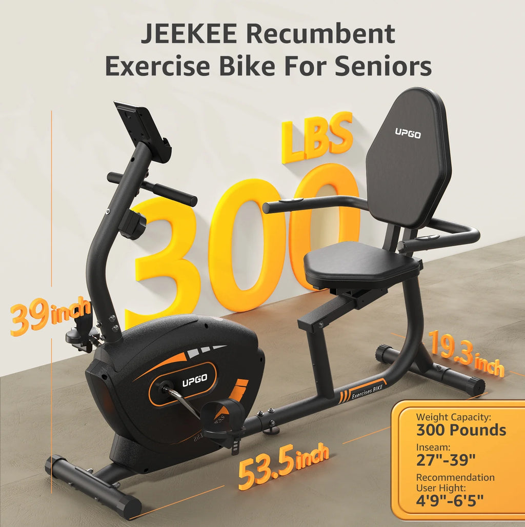 UPGO Recumbent Exercise Bike for Adults Seniors Indoor Magnetic Cycling E172411