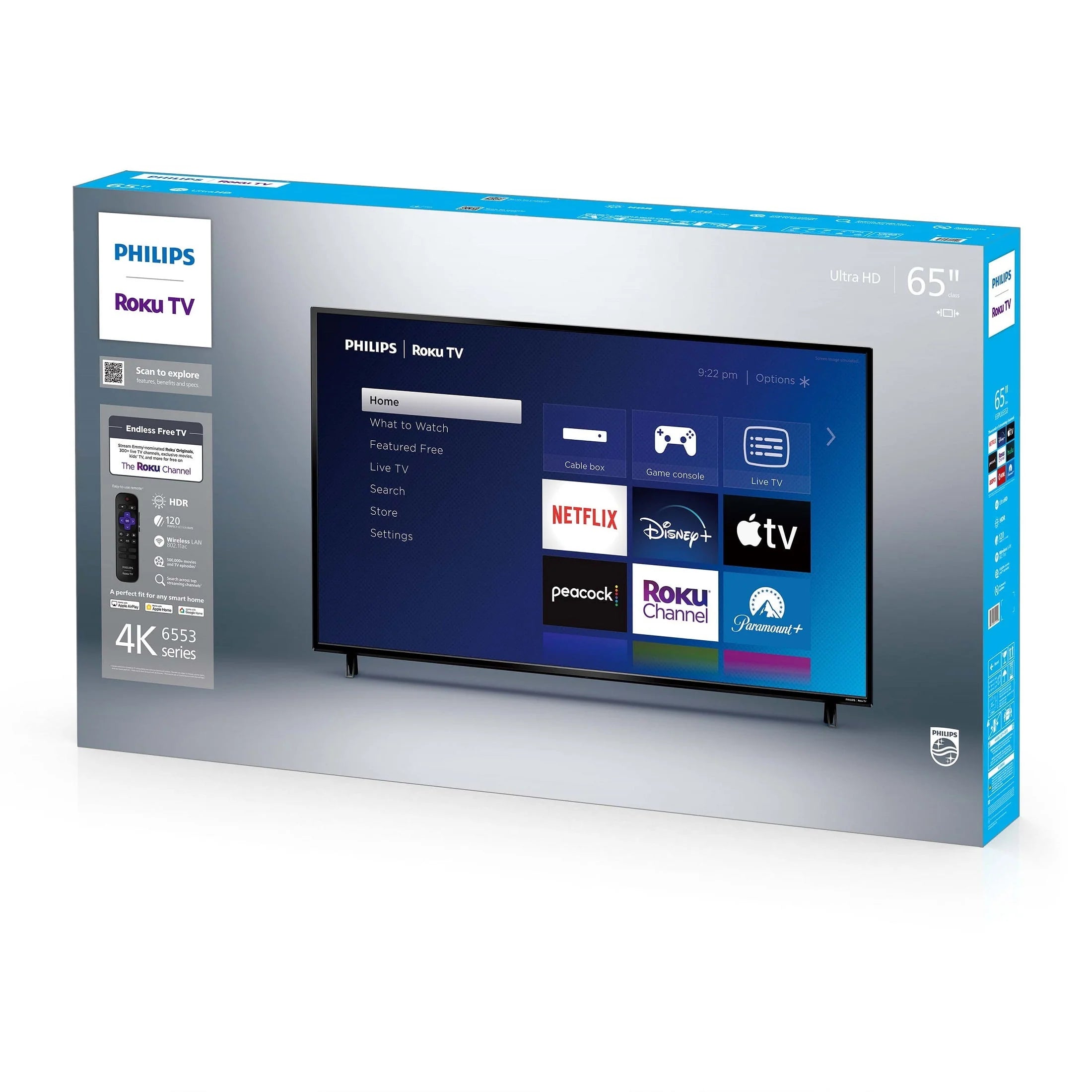 Philips 65" 4K Ultra HD Roku Smart TV W132325