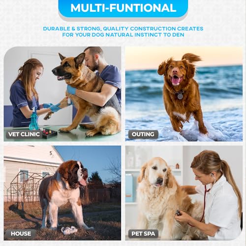 FDW Dog Crate for Large Dogs 48 Inch Folding Metal Wire Cage Double Door N1299