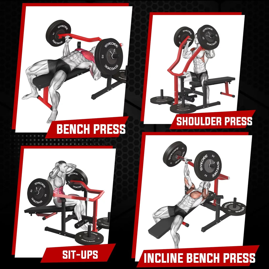 Syedee Chest Press Machine with Adjustable Bench for Home Gym I547