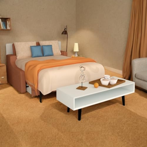 White Full Size Murphy Bed Cabinet with Shelf and Drawers Y948