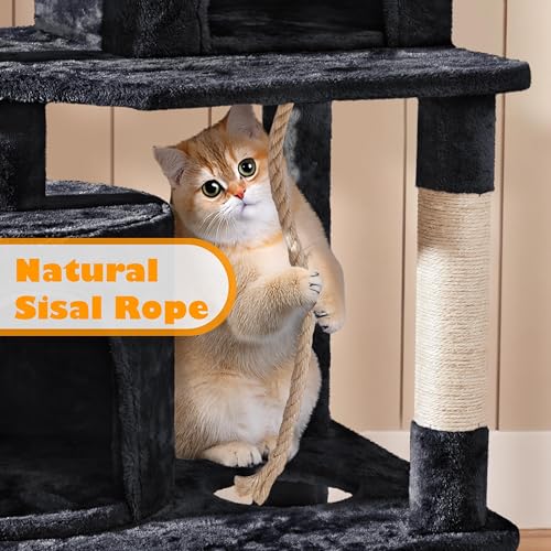 Yaheetech 62.5in Cat Tree with Platform & Hammock, Dark Gray L747397