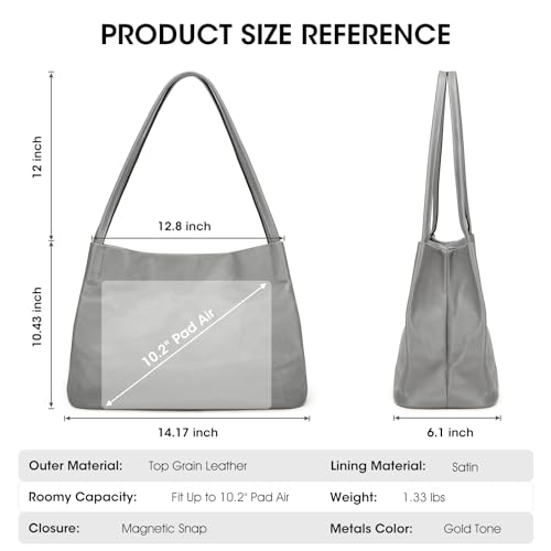 Kattee Leather Tote Bag for Women, Casual Shoulder Hobo Purse with Magnetic Snap Closure U606
