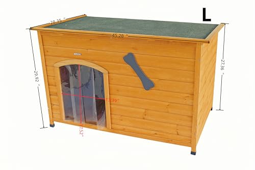 Wooden Doghouse for Small to Large Dogs, Waterproof, Elevated Floor B161