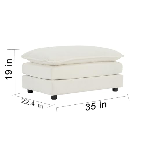 U-Shaped Modular Sectional Sofa with Footrests, White V756192