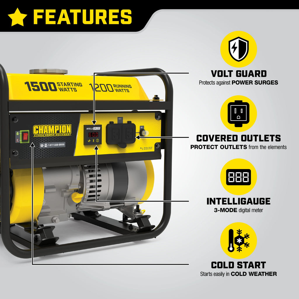 Champion Power Equipment 1500/1200 Watt Portable Generator Y69751