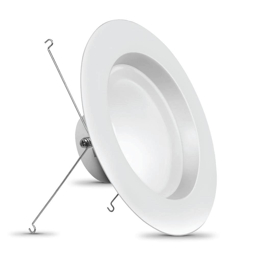 Feit Electric 5 in./6 in. 120-Watt Equivalent Selectable CCT CEC Integrated LED Retrofit White Recessed Light Trim Downlight (24