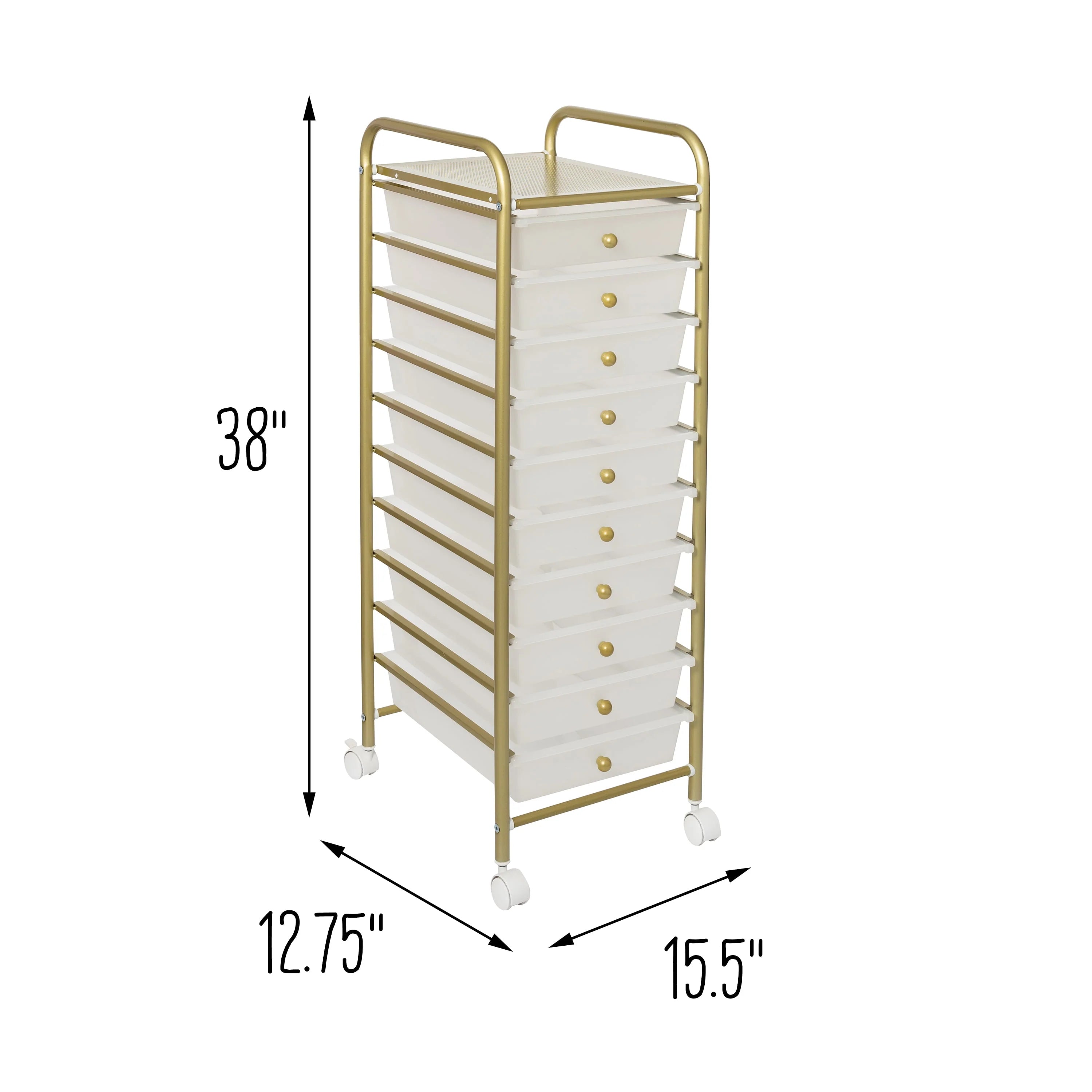 Honey-Can-Do 10-Drawer Rolling Cart, Rainbow N1365