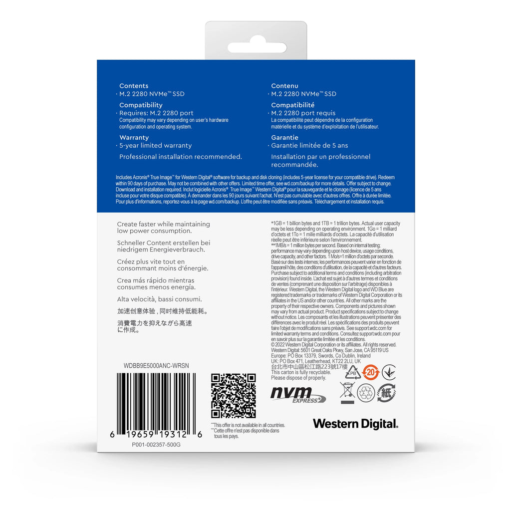 WD Blue SN570 500GB NVMe SSD R555