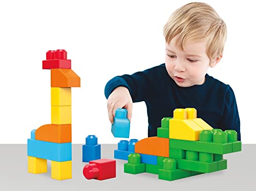 MEGA BLOKS First Builders Toddler Blocks Toy Set, 150 Pieces with Storage, Blue, Ages 1+ Y5233